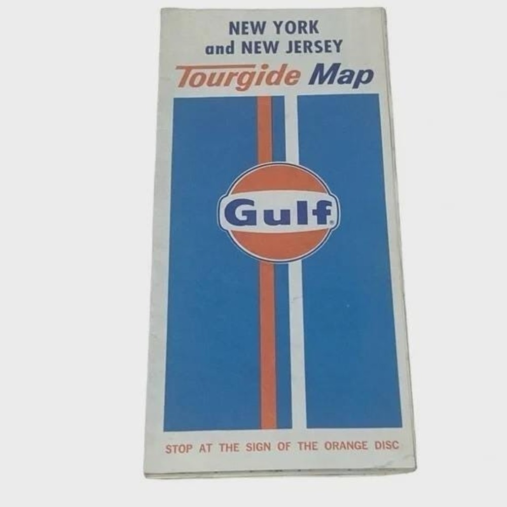 Gulf New York New Jersey Tour Guide Map Vintage 1971